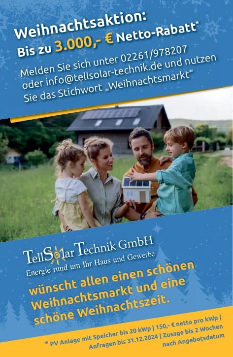 TellSolar Technik Weihnachtsmarkt Anzeige